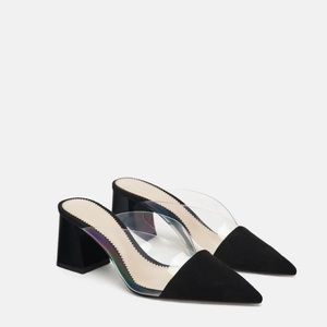Zara high heeled vinyl mule